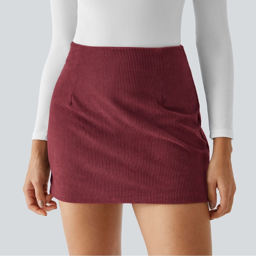 HALARA A-Line Skirt in Burgundy